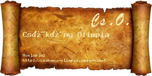 Csákány Olimpia névjegykártya