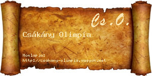 Csákány Olimpia névjegykártya